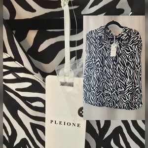 Pleione Monochrome Animal Print Top